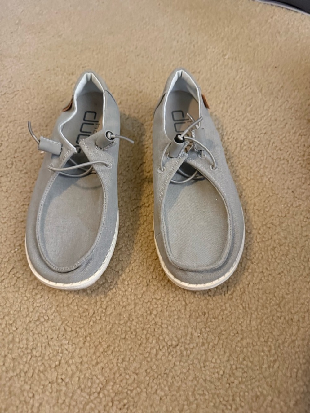 Hey Dude Light Gray Canvas Slip-On Shoes